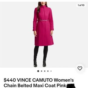 Brand new hot pink vince camuto wool coat